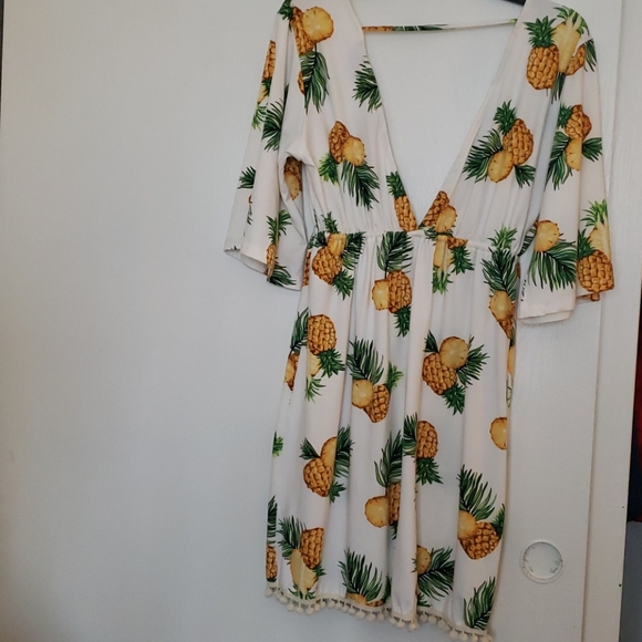 Lucy Love Other - White pineapple print cover up